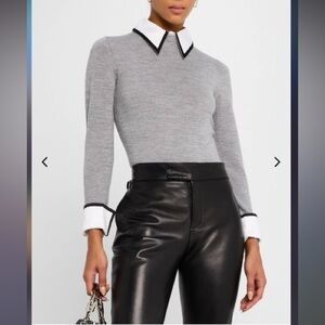 ALICE + OLIVIA Porla Collared Wool Sweater Sz S
